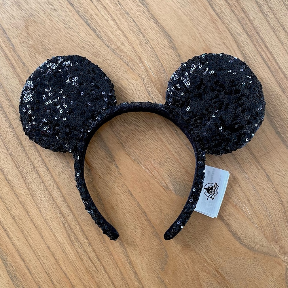 Disney Black Sequin Mickey Mouse Ears Headband